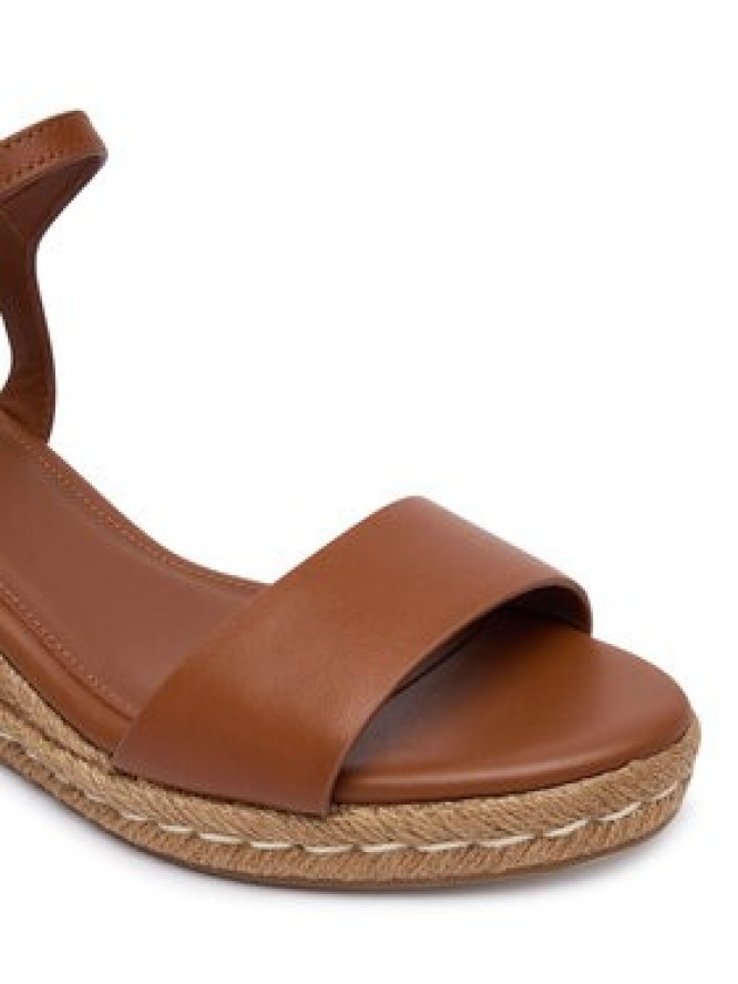 Tommy Hilfiger Espadryle Th Monogram Leather Wedge Espadrilles FW0FW09340 Brązowy