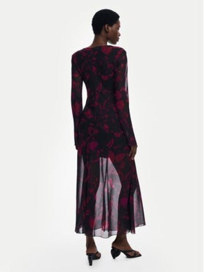 Desigual Sukienka koktajlowa Ratan 25WWVW24 Bordowy Regular Fit