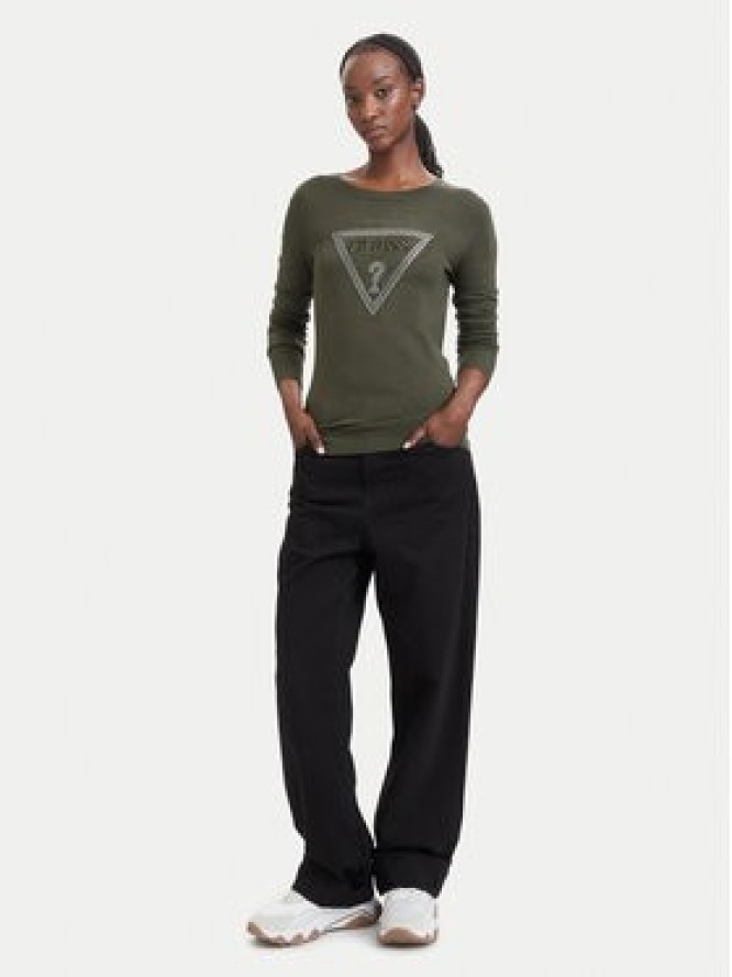 Guess Sweter W6YR28 Z0976 Zielony ciemny Regular Fit