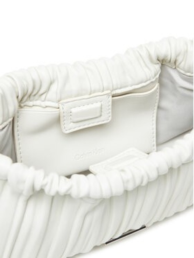 Calvin Klein Torebka Drawstring Plisse Conv Mini Cb P LV04F3077G Biały