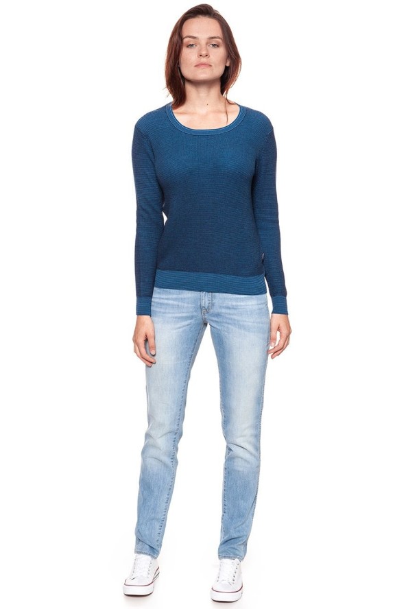 DAMSKI SWETER WRANGLER TWO TONE KNIT NAVY W81081P35 112132225