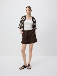 Bawełniane szorty - ciemnobrązowy