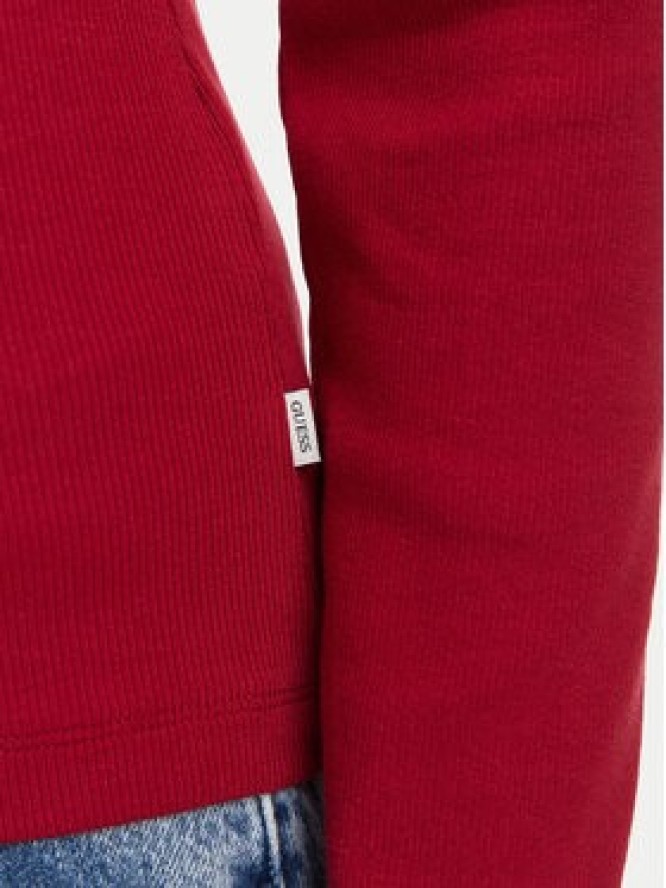 Guess Jeans Bluzka W6YP14 K3821 Bordowy Slim Fit