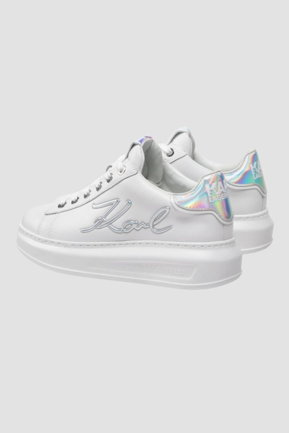 KARL LAGERFELD Białe sneakersy damskie KAPRI Signia Lace Lthr, Rozmiar 41