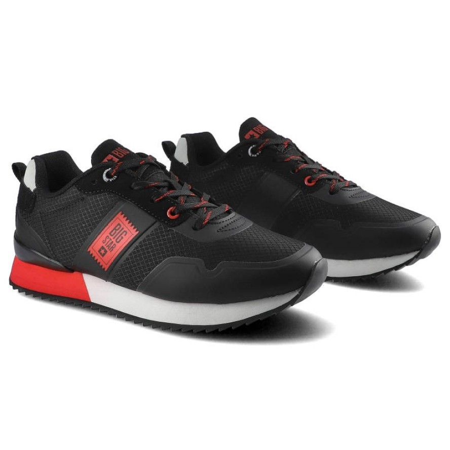 Czarne Sneakersy Big Star Damskie Skórzane Półbuty