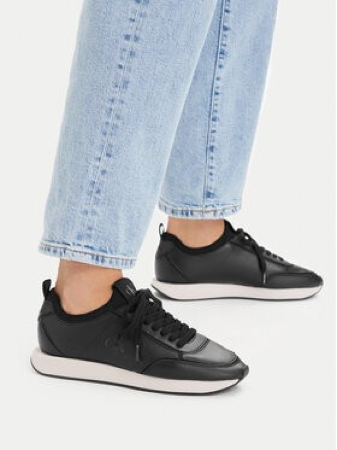 Calvin Klein Sneakersy Retro Runner Sock Panl Lth Neo HW0HW03118 Czarny