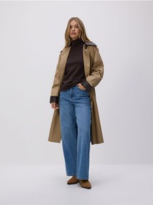 Jeansy wide leg z wysokim stanem - niebieski