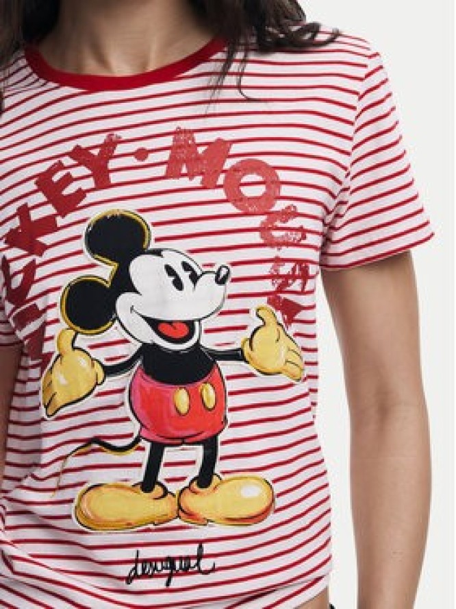 Desigual T-Shirt Mickey 25SWTKAI Czerwony Regular Fit