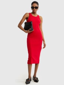 Sukienka damska midi czerwona Maxinassara 603