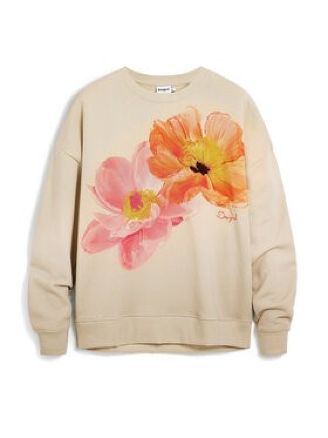 Desigual Bluza Noah 26SWSK05 Beżowy Regular Fit