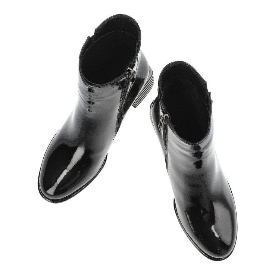 Czarne Botki S.Barski Eleganckie Obuwie Damskie Zapinane Na Suwak