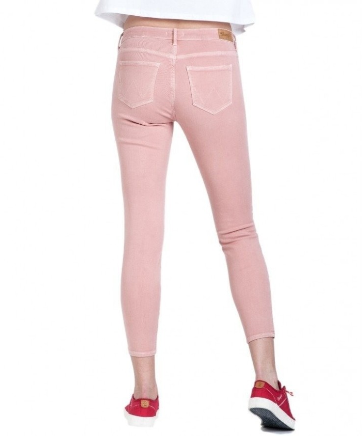 SPODNIE DAMSKIE WRANGLER SKINNY CROP PARADISE PINK W28MJTXLD 112128466