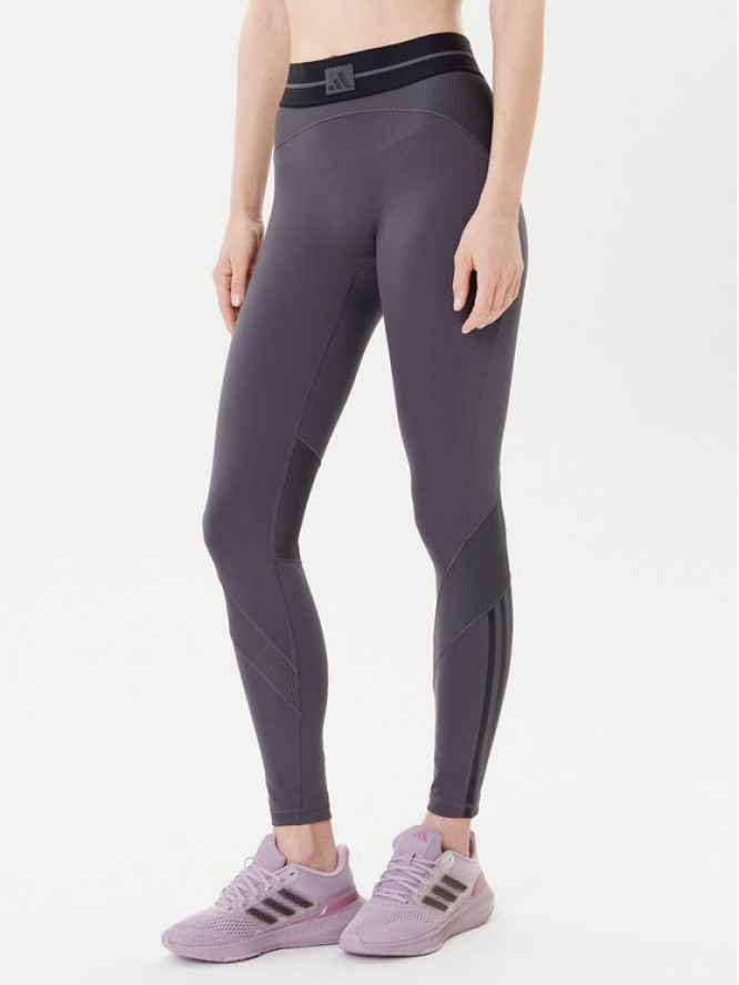 adidas Legginsy Hyperglam JN2651 Szary Slim Fit