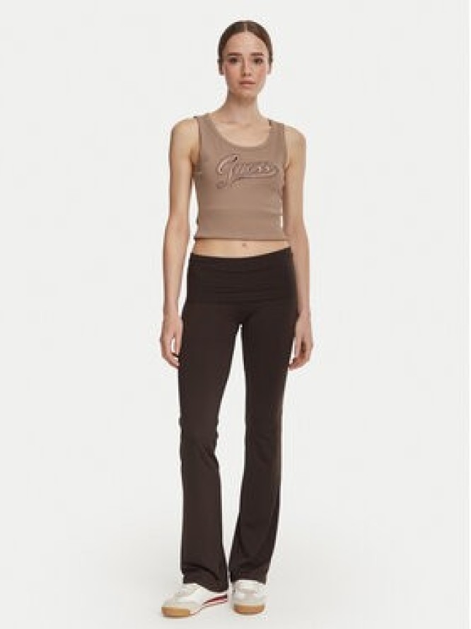Guess Legginsy V6YB24 K4713 Brązowy ciemny Slim Fit