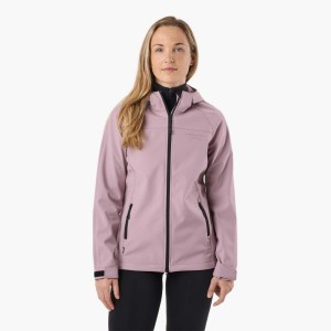 Kurtka Softshell Wędrówki Kobieta Stryn Wodoodporny