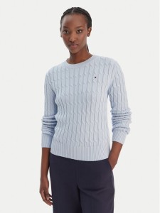 Tommy Hilfiger Sweter WW0WW47644 Błękitny Regular Fit