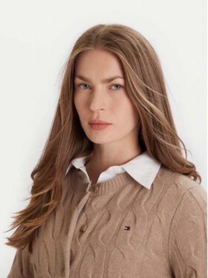 Tommy Hilfiger Kardigan WW0WW47463 Beżowy Regular Fit