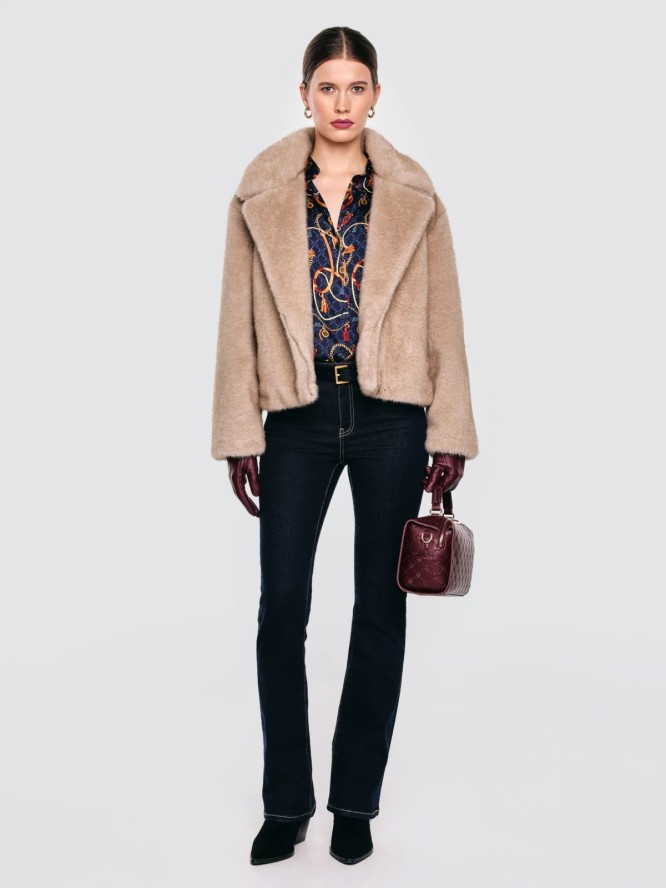 Kurtka damska futerko beżowa Godivasa 800