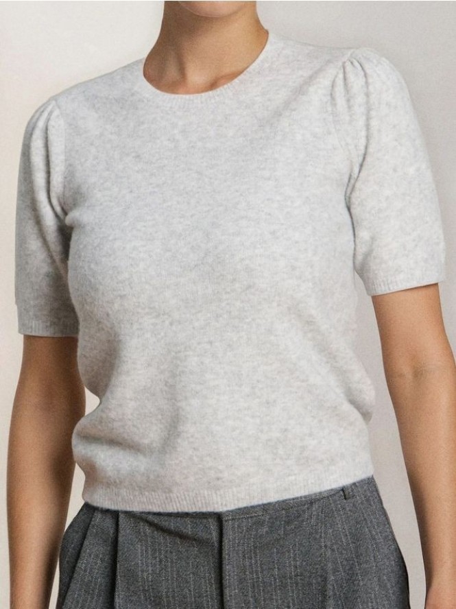 Bluzka swetrowa z domieszką wełny - szary