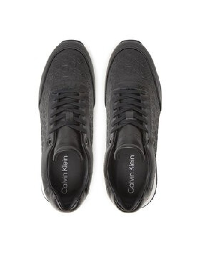 Calvin Klein Sneakersy Runner Lace Up Mono Pu HW0HW02574 Czarny