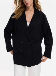 Marynarka oversize z lyocellu - czarny