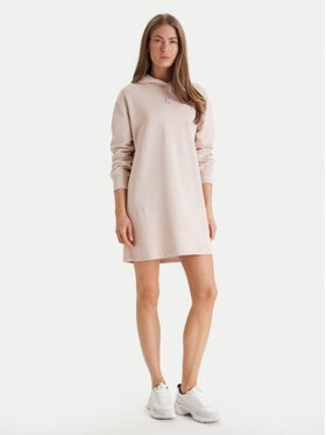 Calvin Klein Jeans Sukienka dzianinowa Monologo LV047D229G Beżowy Regular Fit