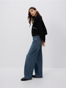 Jeansy wide leg - niebieski