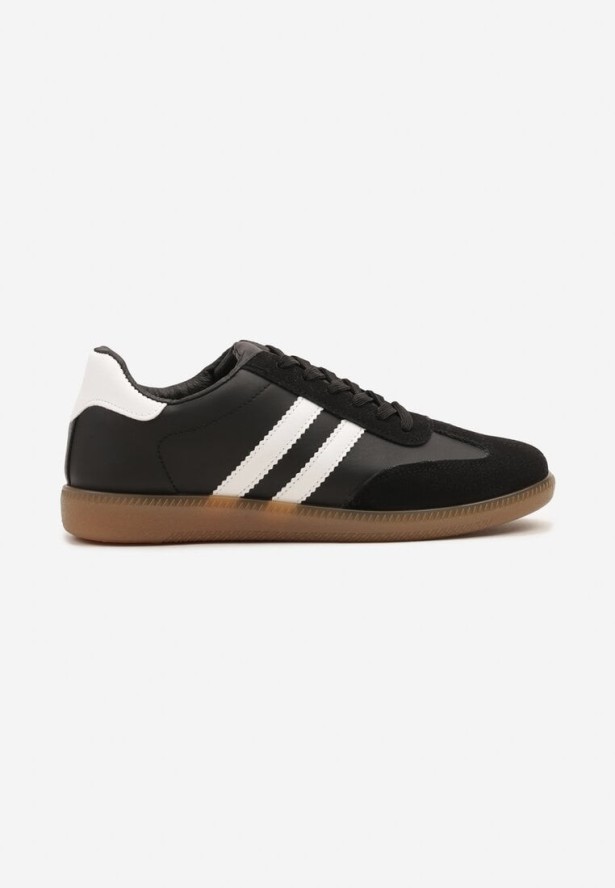 Czarne Sneakersy Typu Kultowe Tenisówki Zdobione Przeszyciami Remiana