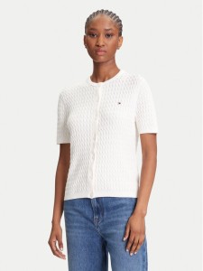 Tommy Hilfiger Kardigan WW0WW45707 Écru Slim Fit