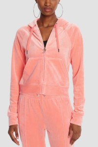 JUICY COUTURE Brzoskwiniowa damska bluza damska Madison Hoodie, Rozmiar S