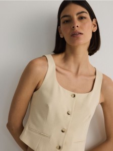 Kamizelka garniturowa - złamana biel