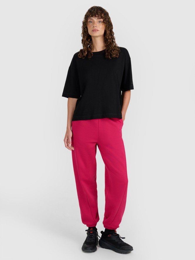 4F Spodnie dresowe joggery damskie - różowe XXL