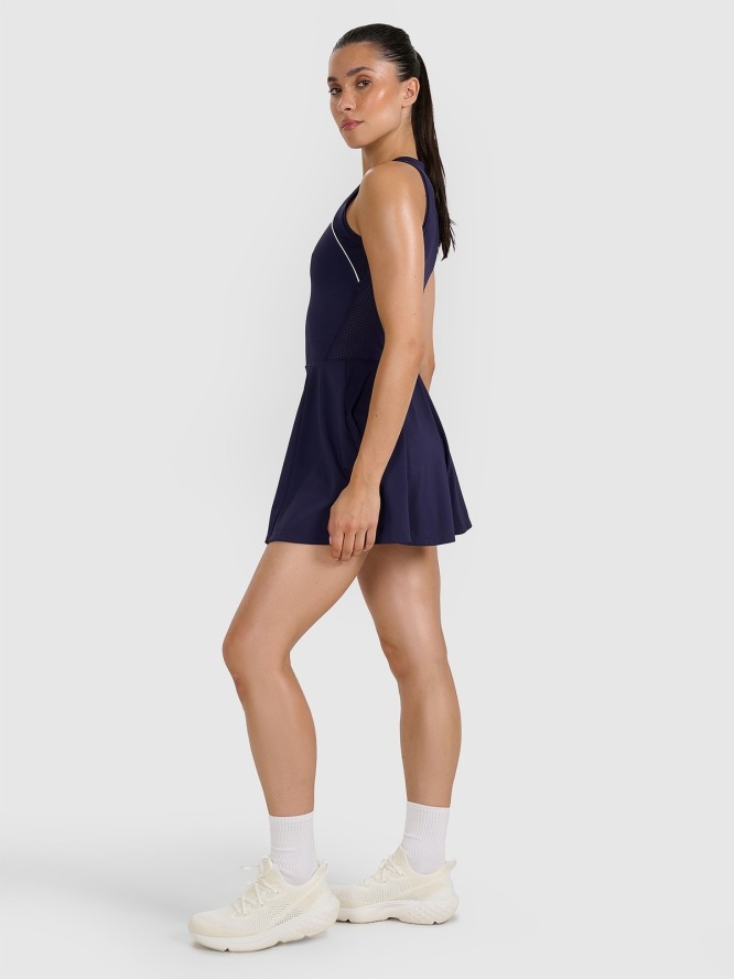 4F Sukienka tenisowa damska - granatowa XS