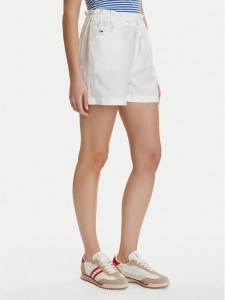Tommy Jeans Szorty materiałowe DW0DW22227 Biały Regular Fit