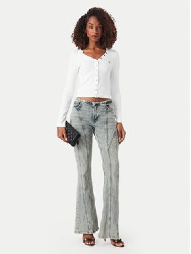 Guess Jeans Bluzka W6YP03 K3647 Biały Slim Fit