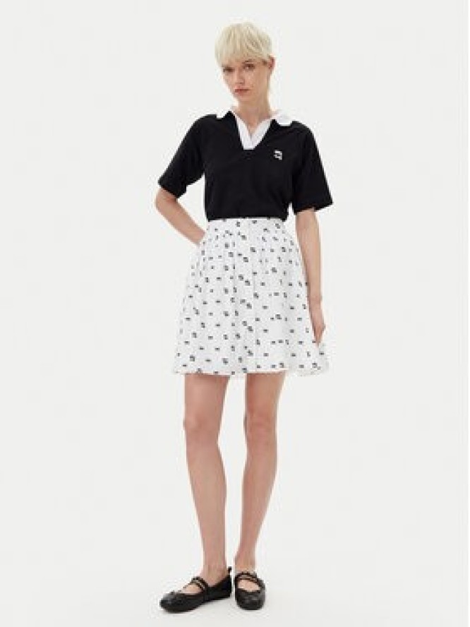 KARL LAGERFELD Spódnica trapezowa A2W12029 Biały Regular Fit