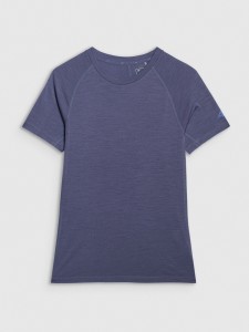 4F Koszulka trekkingowa z wełną merino damska - granatowa XL