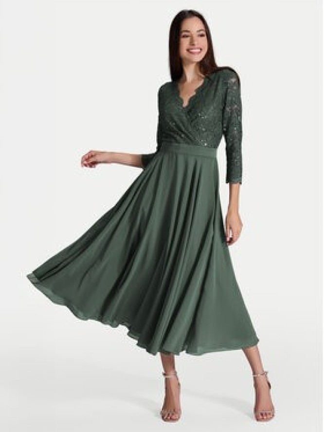 Swing Sukienka koktajlowa 5AE29100 Zielony Regular Fit
