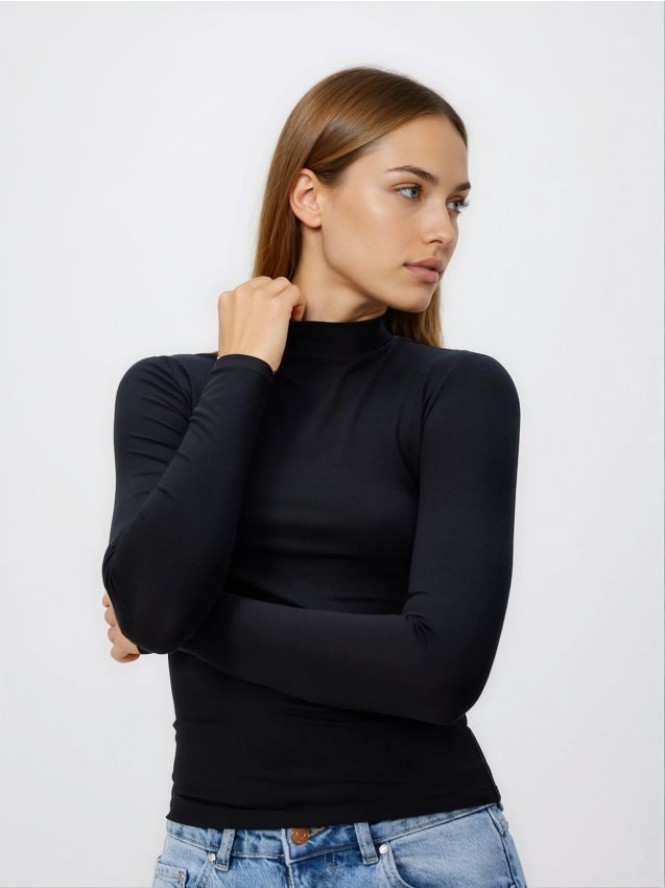 Longsleeve z włóknami bambusowymi - czarny