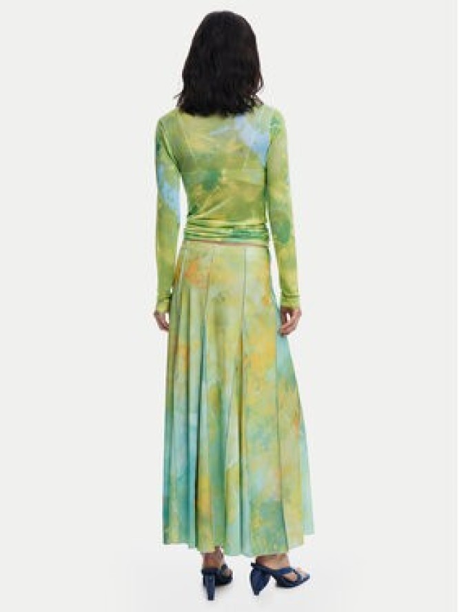 Desigual Spódnica maxi Desvanecer 25WWFK06 Zielony Regular Fit