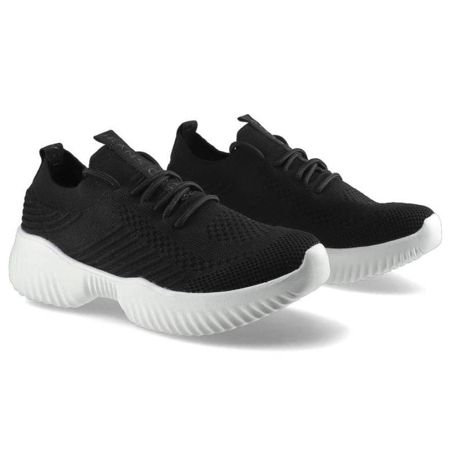 Sneakersy damskie Cross Jeans, z elastyczną dzianinową cholewką sznurowaniem na podbiciu i lekką profilowaną podeszwą, czarne, FF2R4095C