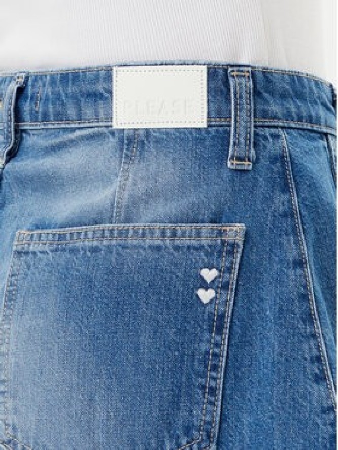 Please Szorty jeansowe D0KDEH0W7S Niebieski Regular Fit