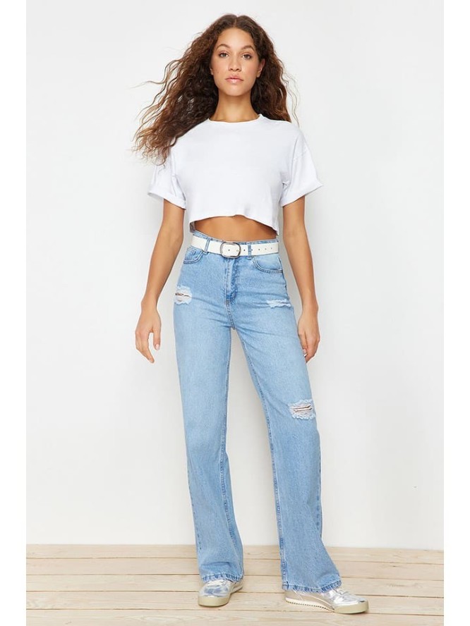 trendyol Dżinsy - Comfort fit - w kolorze błękitnym rozmiar: 38