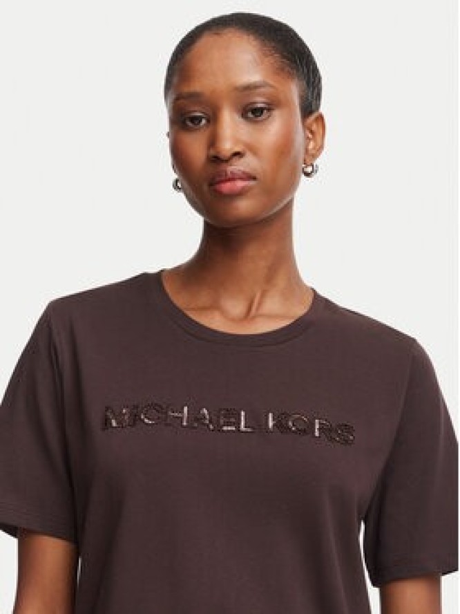 MICHAEL Michael Kors T-Shirt MF6528D97J Brązowy ciemny Regular Fit