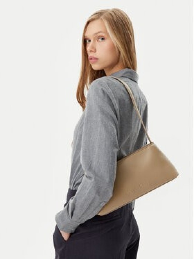 Calvin Klein Torebka Embossed Logo Shoulder Bag K60K612550 Beżowy