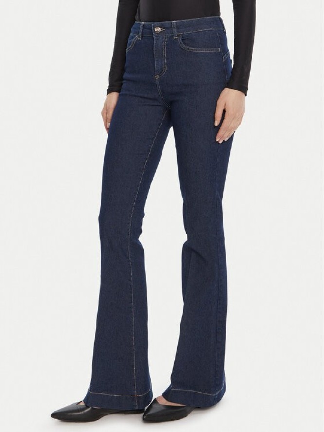 Rinascimento Jeansy CFC0125300003 Granatowy Flare Fit