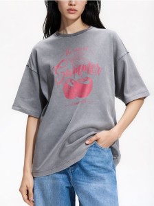 T-shirt z nadrukiem - jasnoszary