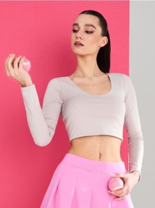 Bluzka sportowa Gym Hard - kremowy