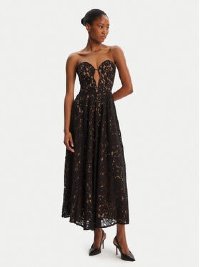 Bardot Sukienka koktajlowa Opal Volume Lace Midi 59714DB2 Czarny Regular Fit