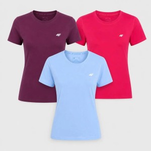 T-SHIRT DAMSKI 4F KOMPLET KOSZULEK ZESTAW 3PAK SPORTOWY SS26